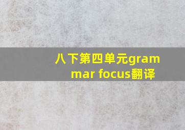 八下第四单元grammar focus翻译